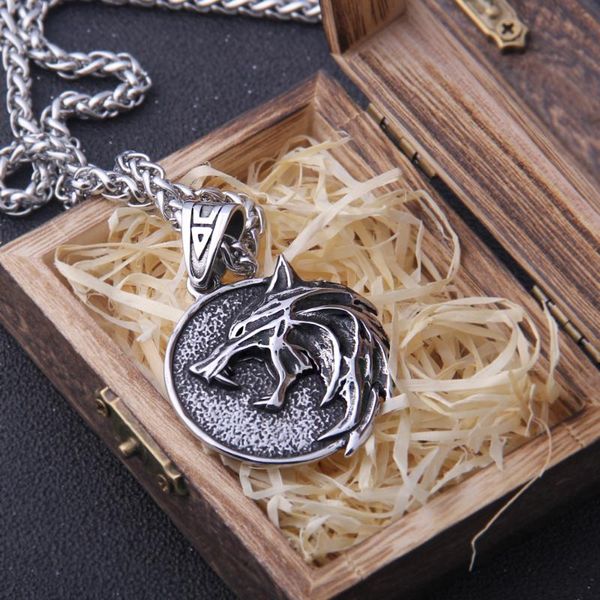 

pendant necklaces the wizard wolf head necklace for geralt with a wild hunt 3 figure tv, Silver
