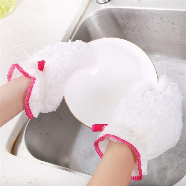 

disposable gloves portable 2pcs/1pair dishwashing bamboo fiber waterproof oil-proof scrubbing dishes scrubber