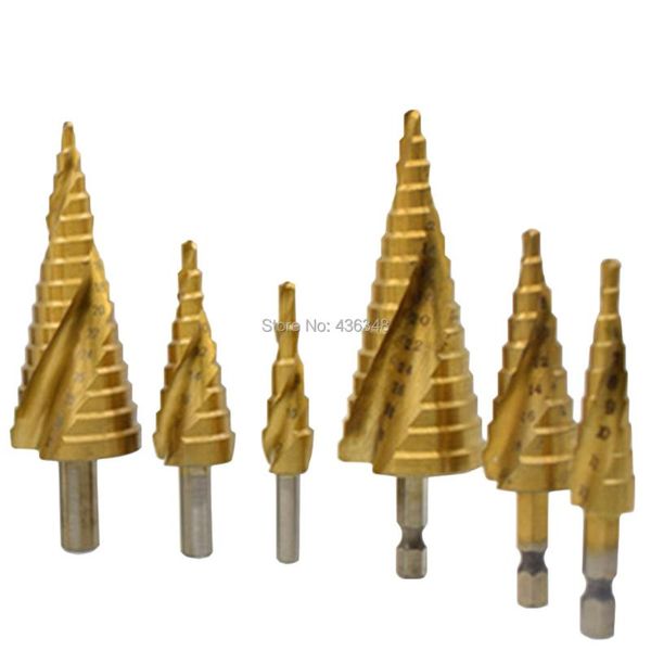 

professional hand tool sets 3pcs large hss step cone drill titanium bit set hole cutter 4-32mm 4-20mm 4-12mm