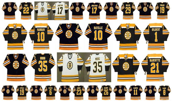 

vintage boston bruins jersey 8 peter mcnab 22 brad park 19 normand leveille 6 kluzak 23 craig janney 26 mike milbury 11 steve kasper hockey, Black