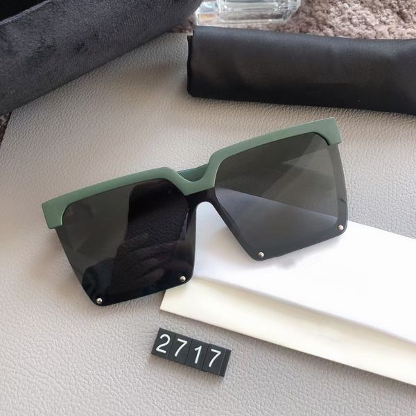 

2021 new sunglasses 2717 women mens fashion temperament sun glasses square summer style full frame uv protection come with box, White;black
