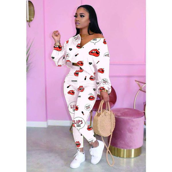 

women's tracksuits vs&llwq autumn women two pieces set tracksuit printed long sleeve crop slimming pants lounge wear ladies casual matc, Gray