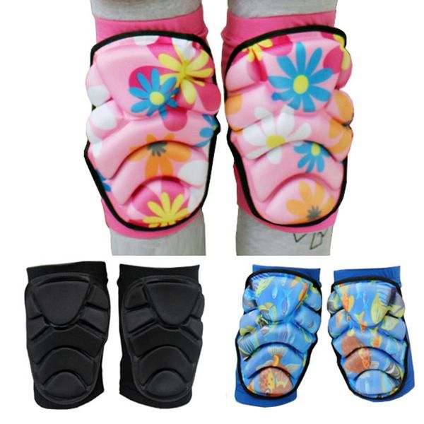 

elbow & knee pads 1 pair children support sponge thickened ski sports dance running skating snowboard roller kids protection, Black;gray