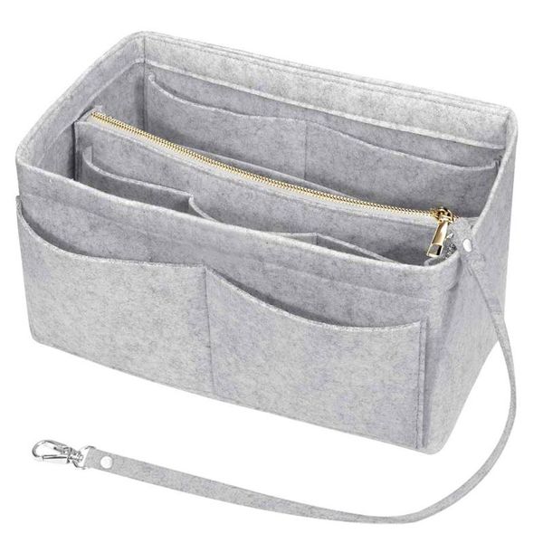 

storage bags insert bag handbag tote for women 2021 purse makeup 10 pockets organizer do torebki