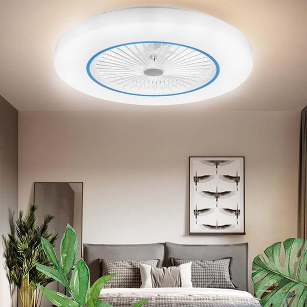 

ceiling fans 72w led fan light with lights remote control modern lighting three-color dimming 58*18cm
