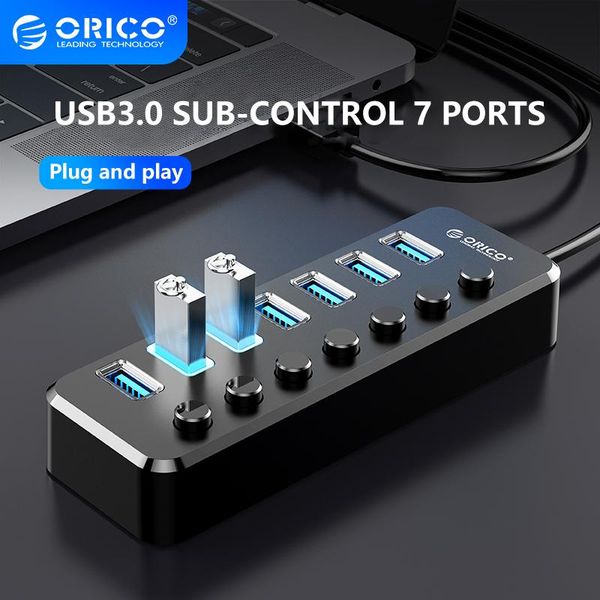 

hubs orico tsu3 7a usb splitter 3.0 extension one drag seven hub multi-interface notebook deskcomputer sub-control converter