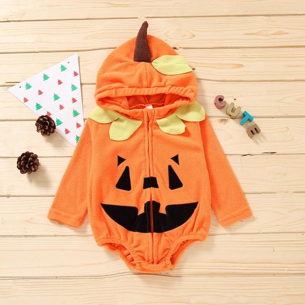 

rompers kawaii infant baby boys girls bodysuit halloween pumpkin hodded zipper romper jumpsuit outfits costume for kids#32, Blue