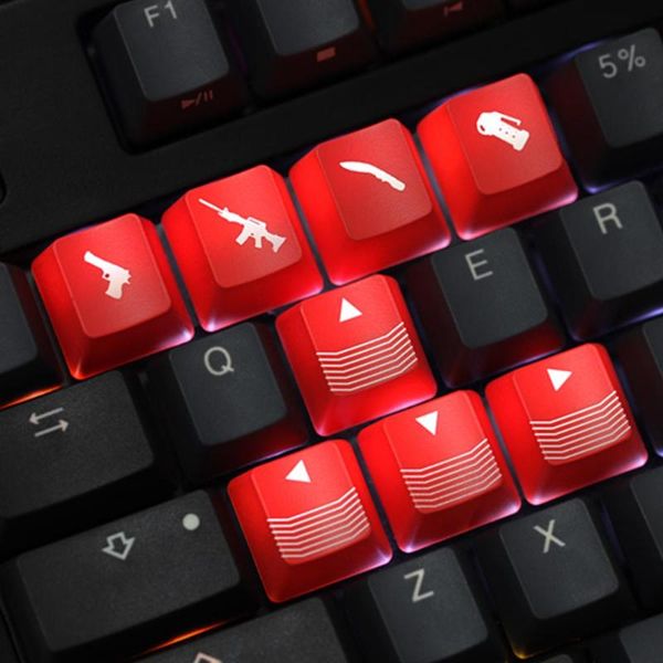 

gaming design black red backlight keycaps for cherry mx switch mechanical keyboard wasd direction oem abs key caps keyboards