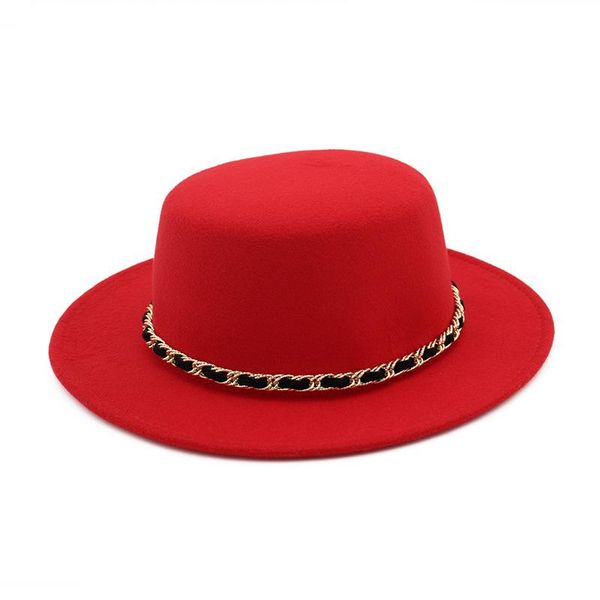 

wide brim hats fedora men wide-brimmed winter ladies color matching chain formal wear felt white and green panama, Blue;gray