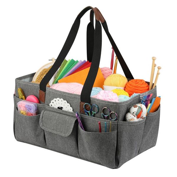 

storage bags large capacity multifunctional bag side pockets travel organizer woven wool creative