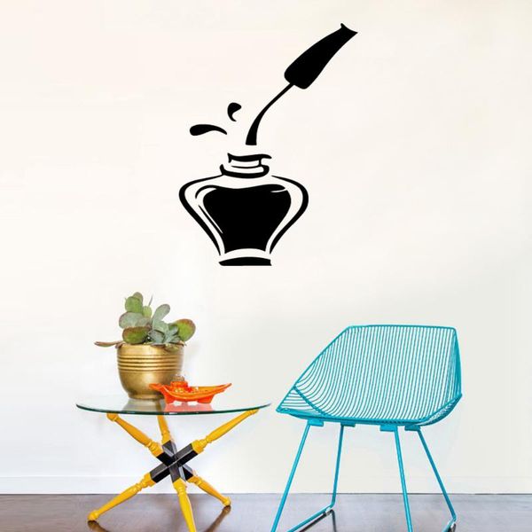 

wall stickers girl bedroom decoration wallpaper simple and beautiful manicure salon nail polish detachable home