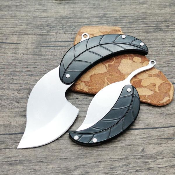 

party favor keychain mini stainless steel leaf knife foldable pendant portable camping small tools creative gifts accessories