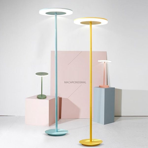 

denmark nordic creative floor lamp bedroom living room table modern macarons colorful girl pink blue vertical light lamps