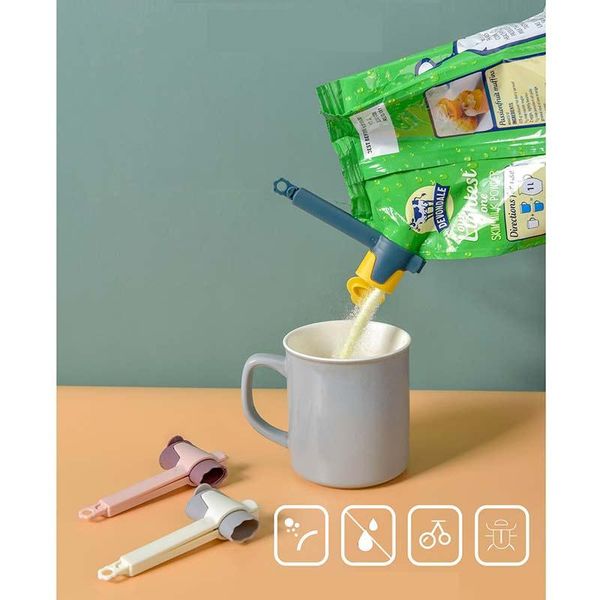 

bag clips 2pcs seal pour food storage clip with cap grade pp spout snack for and