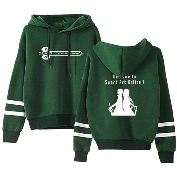 

men's hoodies & sweatshirts fashion sword art online sao hooded sweatshirt lovers autumn long sleeves harajuku brand clothes second yua, Black