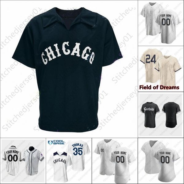 

2021 city connect baseball jersey field of dreams lucas giolito billy hamilton evan marshall tim anderson craig kimbrel gavin sheets, Black