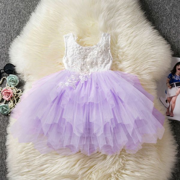 

girl's dresses summer girl white scallop little girls princess dress tutu fluffy 2 3 4 5 6 years children casual wear kids clothes c022, Red;yellow