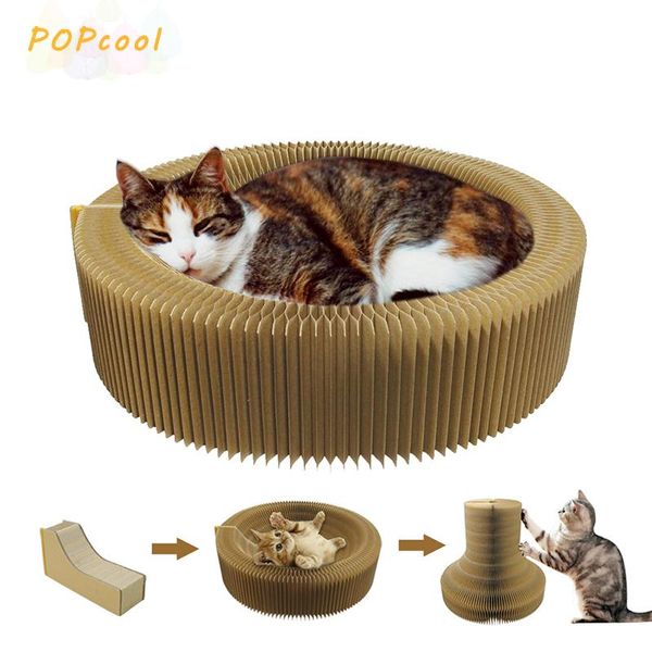 

cat toys scratcher cardboard collapsible lounge bed interactive kitten scratching pad toy play pet products
