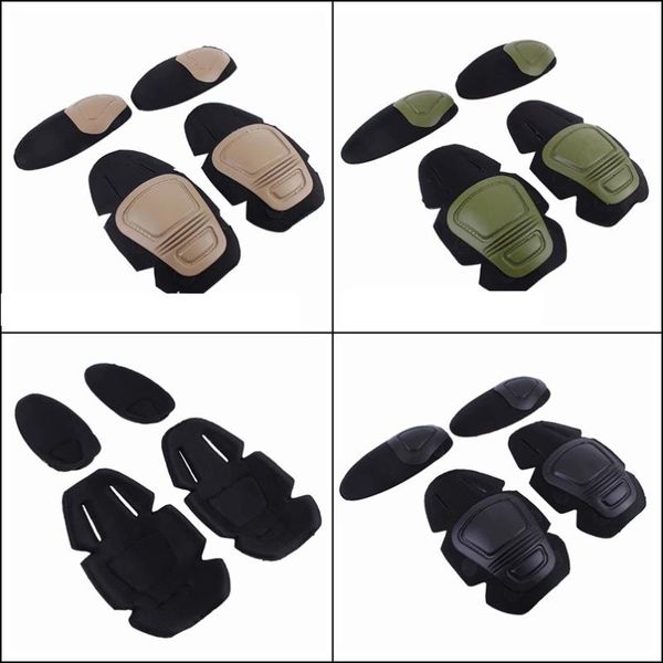 

tactical uniform knee pads elbow support paintball interpolated kneepad military combat protector set &, Black;gray