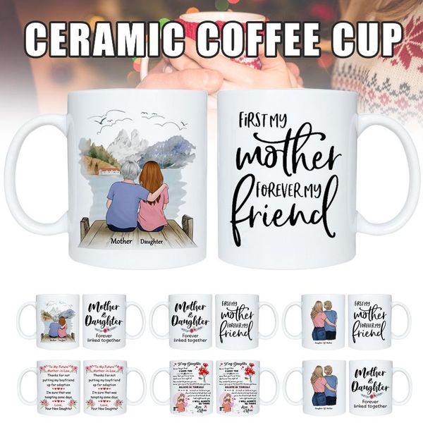 

mugs 11oz mother and daughter mug with large capacity ceramic coffee cup mom gift from birthday mothers day can csv