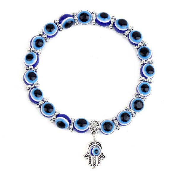 

blue eye beaded strands for women and men mythical demons eyes bracelet, Black