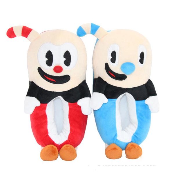 

fashion women's winter clown plush slippers home indoor warm ladies cartoon cotton slides large size 35-42 fluffy sandals, Black