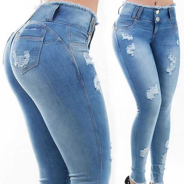 

ultra stretchy blue tassel ripped jeans women fashion casual denim pants trousers for women pencil skinny high waisted jeans