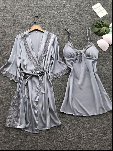 

lace lingerie pajamas robe womens sleepwears set underwear nightdress home clothes, Black;red