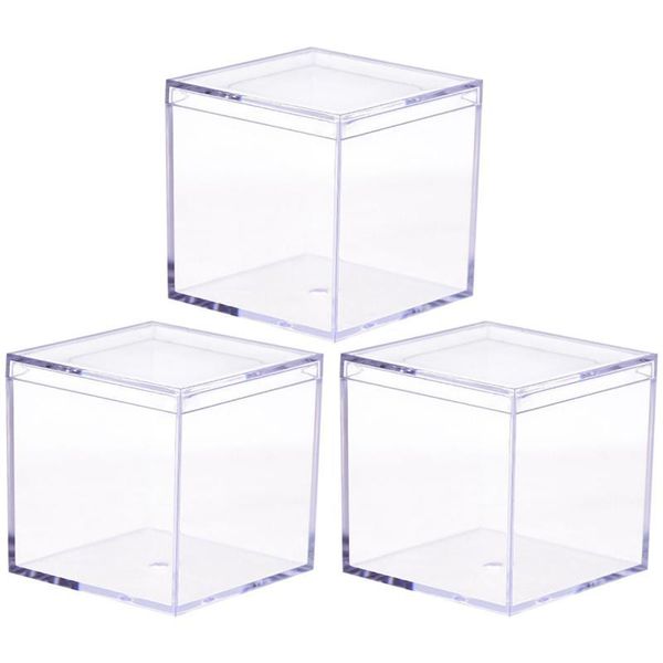

gift wrap 3 pcs square candy boxes transparent acrylic packing box storage
