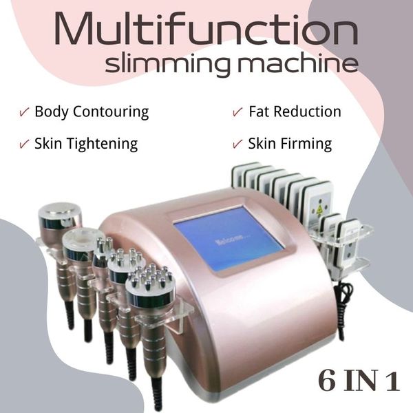 

factory price 6 in 1 650nm 40k cavitation slimming rf vacuum diode laser pads fat machine body beauty equipment#02