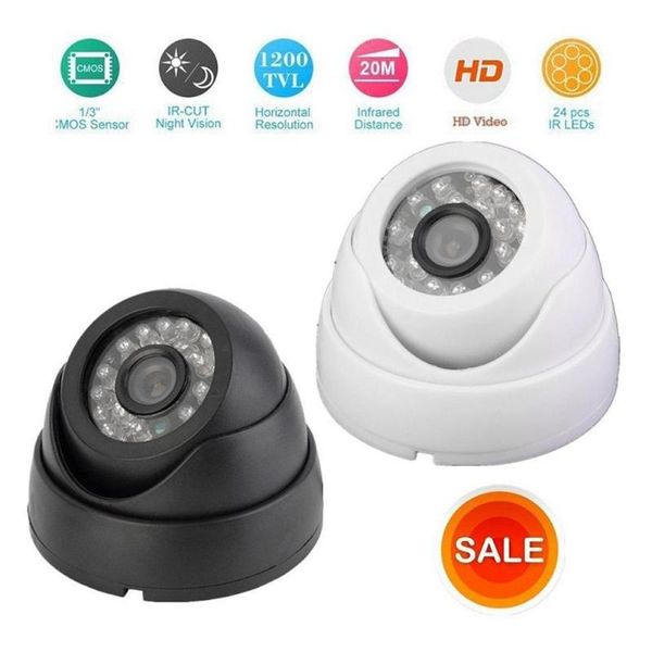 

home monitoring camera ir-cut 1200tvl 24ir hd night vision tv 3.6mm dome infrared cctv 10m small ip cameras