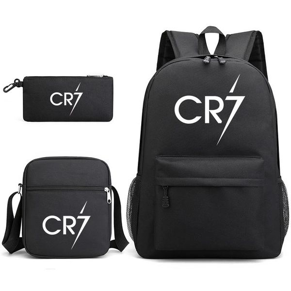 

backpack fashion cr7 student schoolbag 3 piece set