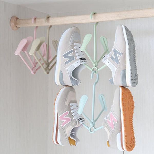 

clothing & wardrobe storage 4 pcs/lot 28cm plastic shoes hanger rotatable portable shoe drying rack wind-proof hanging