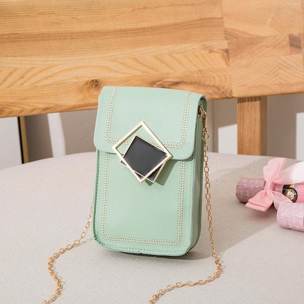 

evening bags carving transparent pu screen mobile phone bag women crossbody shoulder wallet belt pouch climbing portable case coin