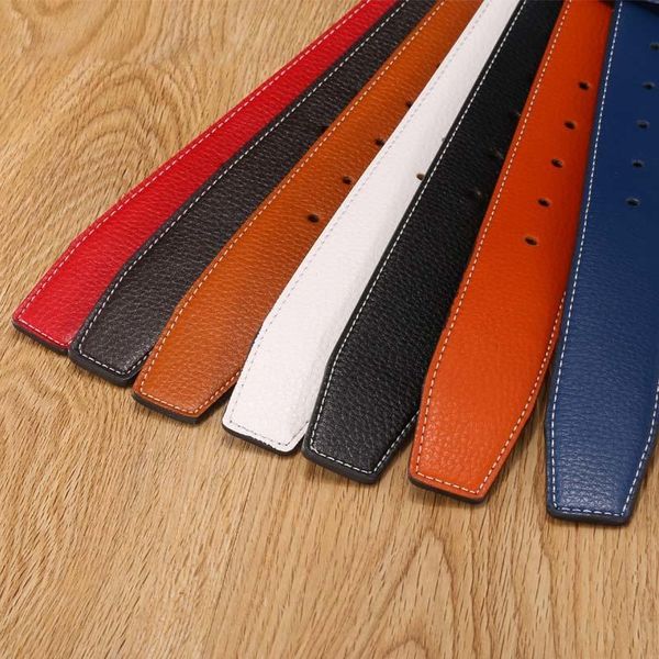 

belts 7 colors leather men male no buckle for women h two sides female belt straps with holes, Black;brown