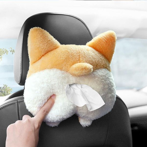 

storage bags cartoon animal tissue box for car plush paper holder soft napkin container organizer household office home