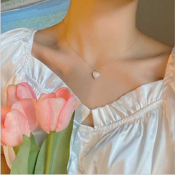 

pendant necklaces arrival 2021 fashion sweet girls elegant heart necklace for women jewelry accessories gift, Silver
