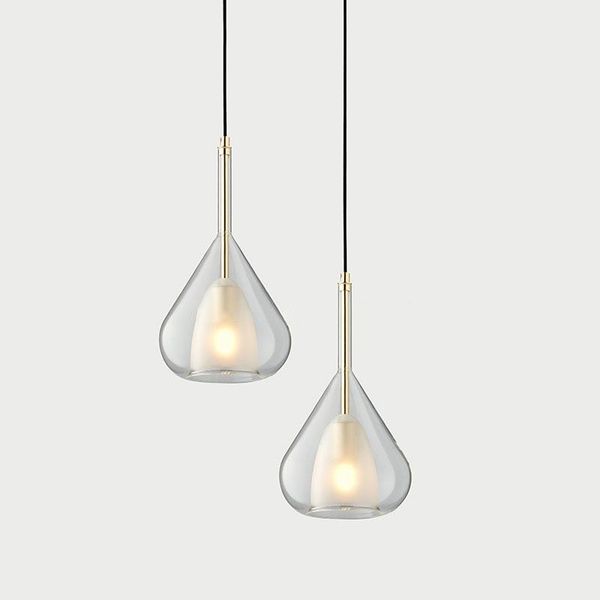 

pendant lamps modern clear glass lights d20cm double layer e27 led bulb hanging for kitchen bedroom living room restaurant bar