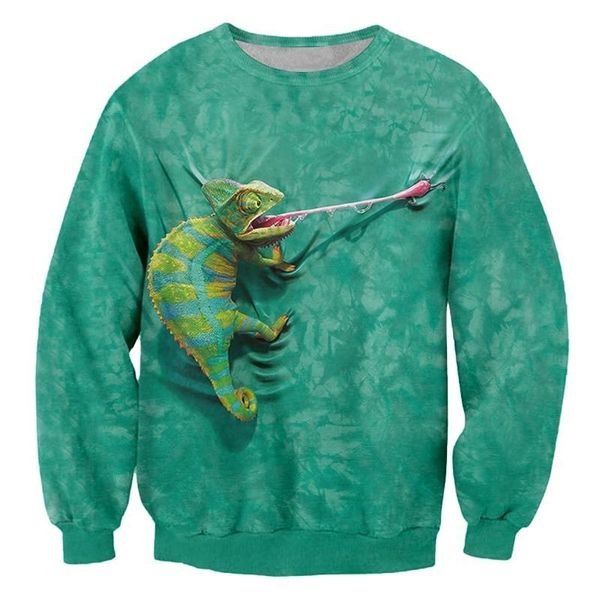 

3d digital print pullover sweater round neck men's new style, Black