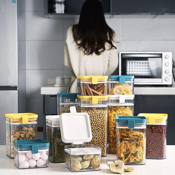 

storage bottles & jars food container plastic kitchen refrigerator noodle box multigrain tank transparent sealed