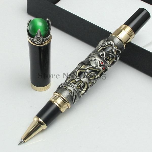 

wholesale promotion jinhao roller ball pen dragon playing with a pearl business embossed iridium ballpoint pens, Blue;orange
