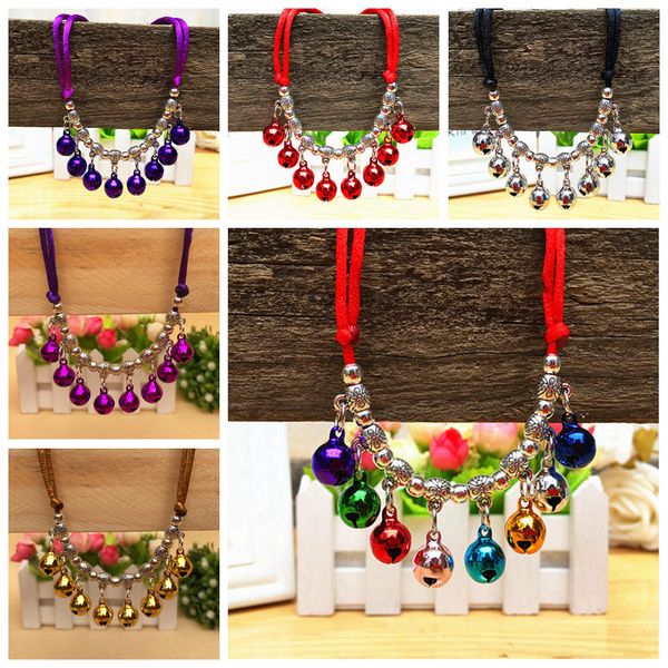 13 Farben Designer Hundehalsbänder Glocke Hängendes Seil Mode Luxus Welpen Halskette Katze Pudel Kätzchen Schmuck Mädchen Haustier Zubehör M Rosa