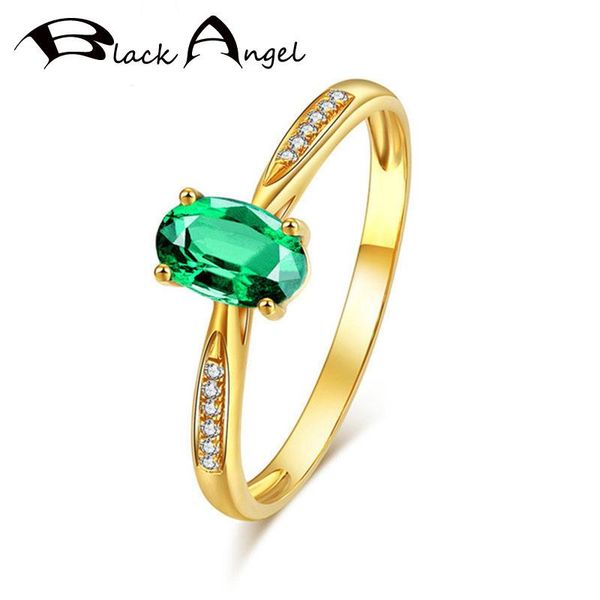 

cluster rings black angel 24k gold luxury emerald gemstone bride adjustable ring for women wedding party jewelry wholesale christmas gift, Golden;silver