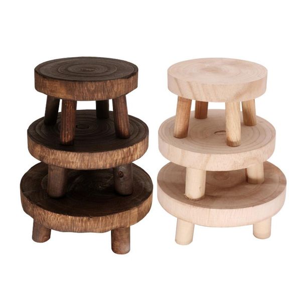 

hooks & rails mini wooden stool flower display stand modern potted planter supports for indoor outdoor decor ki