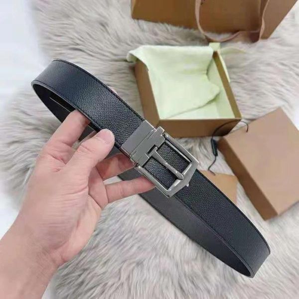 

belts 3.4cm adjustable quality leather for men reversible jeans fashion luxury classic brand designer belt original box, Black;brown