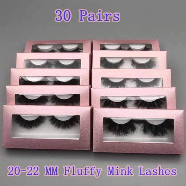 

false eyelashes mikiwi fluffy 20-22mm 30pairs/lot lashes wholesale messy mink bulk with packaging