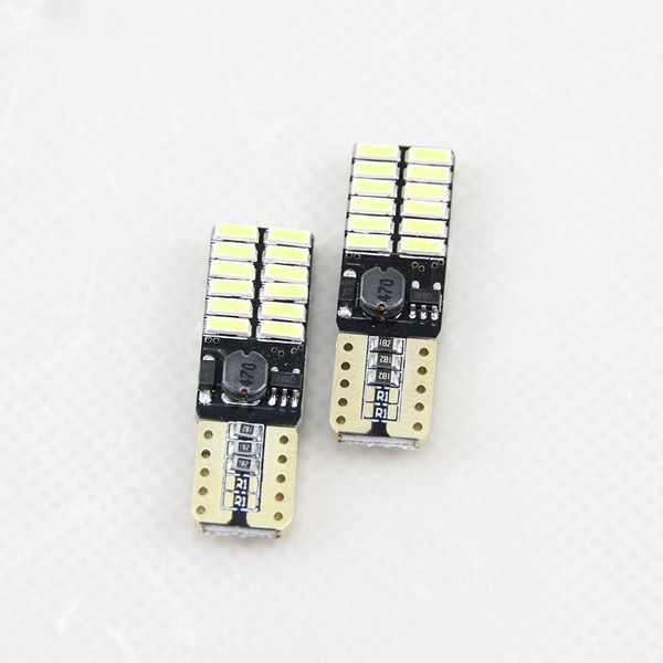 

2021 12v 24v no polarity canbus t10 led bulbs with 4014smd 24 leds interior wedge light 194 168 w5w led lamp white amber no error car