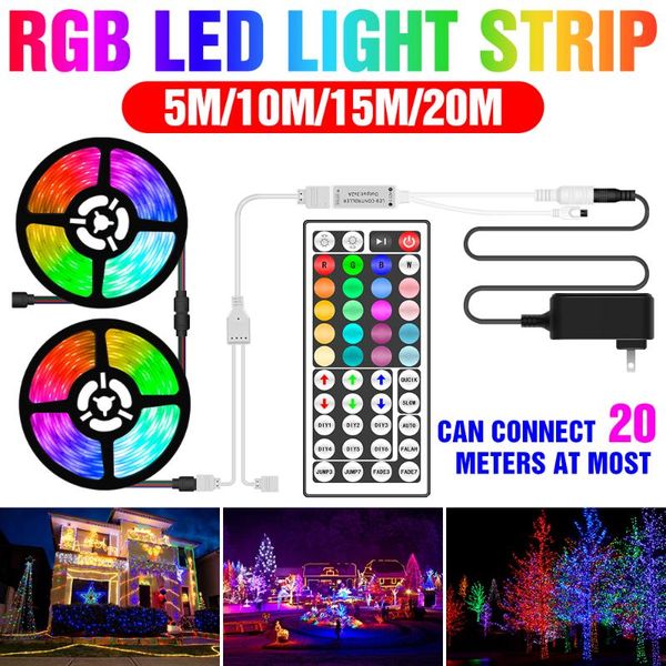 

diode tape led light strip ribbon lamp 5m 10m 15m 20m waterproof backlight tv deskscreen lighting strips