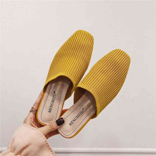 

sandals famous designer knitting flip flops women square toe slippers stretch fabric outdoor slides shoes summer mules weave slipp, Black