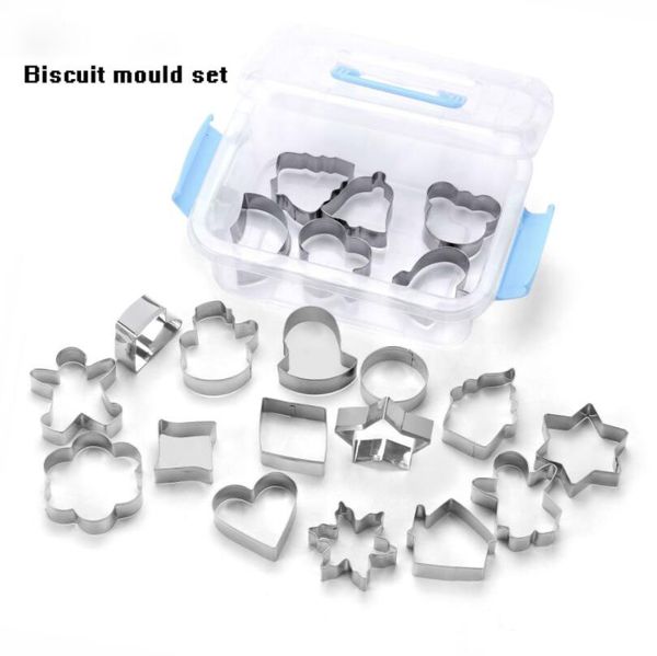 de aço inoxidável do biscoito do Natal Xmas Tree Moldes Baking Mould Bolo Ferramenta Decoração do presente DIY Biscuit Mold 20PCS / set